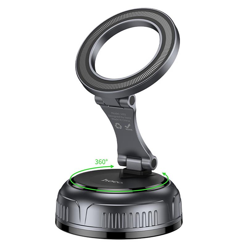 Автотримач Hoco H92 High vacuum suction cup magnetic (universal) Black / Metal gray - Зображення 2