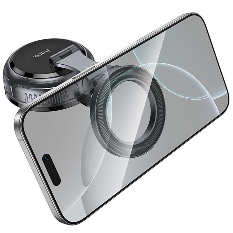 Автотримач Hoco H92 High vacuum suction cup magnetic (universal) Black / Metal gray - Зображення 4