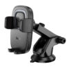 Автотримач з БЗП Hoco HW32 Crown push-type 15W (center console) Black / Metal gray