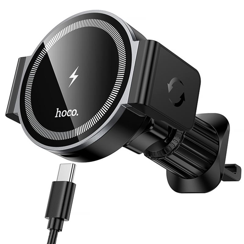 Автотримач з БЗП Hoco HW35 Power 15W (air outlet) Black