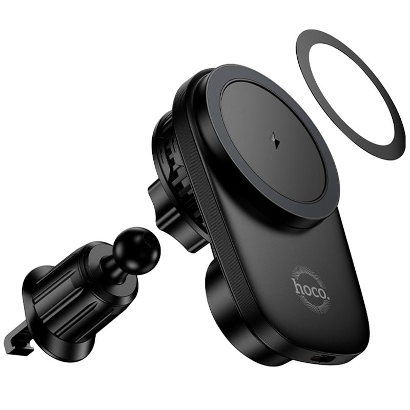 Автотримач з БЗП Hoco HW36 Electric 15W with cooler (air outlet) Black - Зображення 4