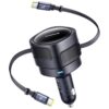 АЗП Baseus Enjoyment Max PD60W with retractable cable (2USB-C) (C00035507121) Cosmic Black