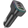 АЗП Borofone BZ28C Trophie PD60W+QC3.0 (1USB-A/2C) Black