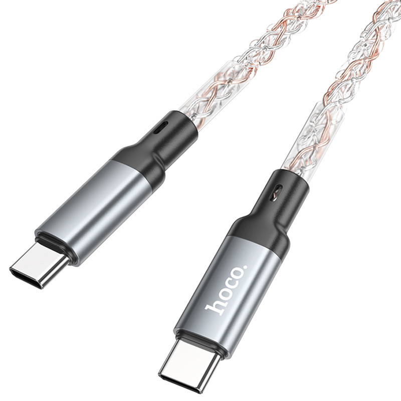 Дата кабель Hoco U112 Shine Type-C to Type-C 60W (1m) Gray - Зображення 4