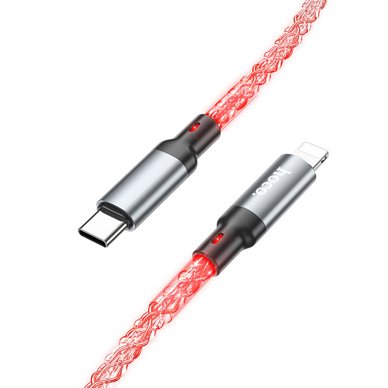 Дата кабель Hoco U112 Shine Type-C to Lightning 20W (1m) Gray - Зображення 2
