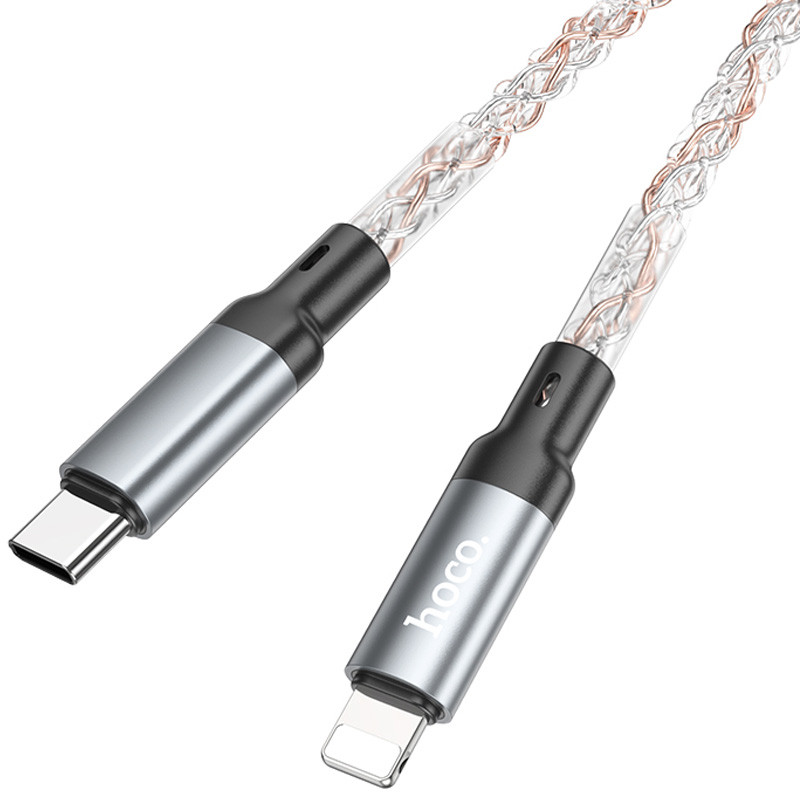 Дата кабель Hoco U112 Shine Type-C to Lightning 20W (1m) Gray - Зображення 4