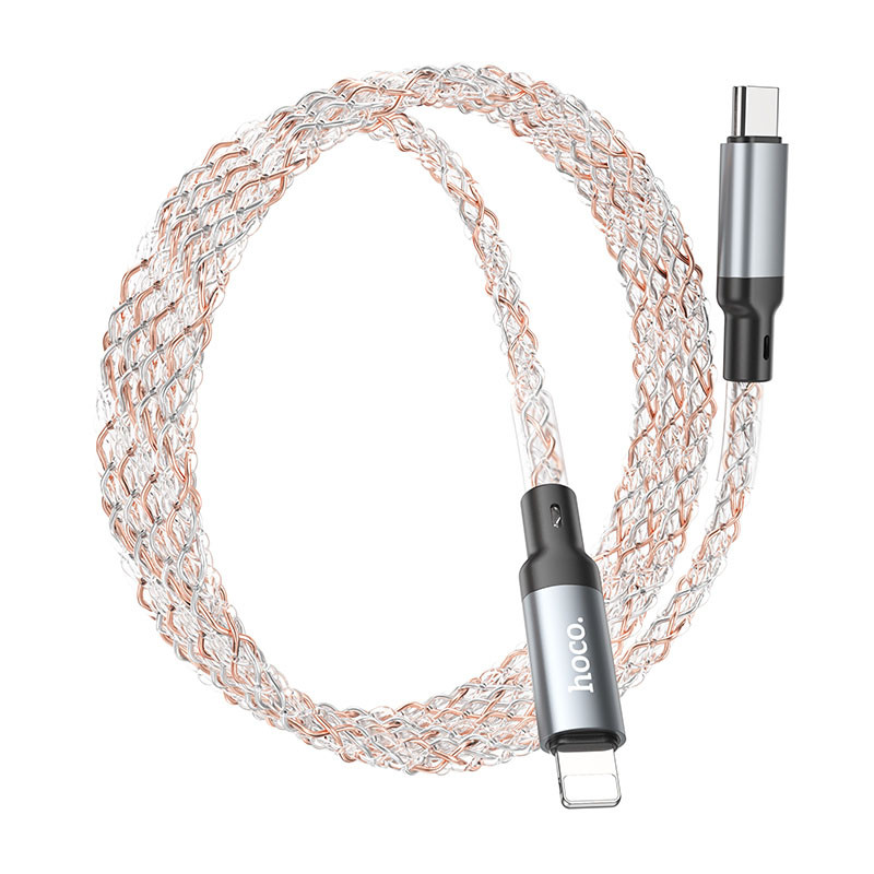 Дата кабель Hoco U112 Shine Type-C to Lightning 20W (1m) Gray - Зображення 7