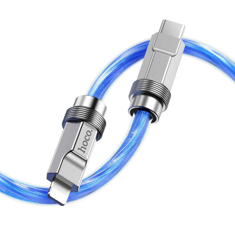 Дата кабель Hoco U113 Solid 20W Type-C to Lightning (1m) Blue - Зображення 3