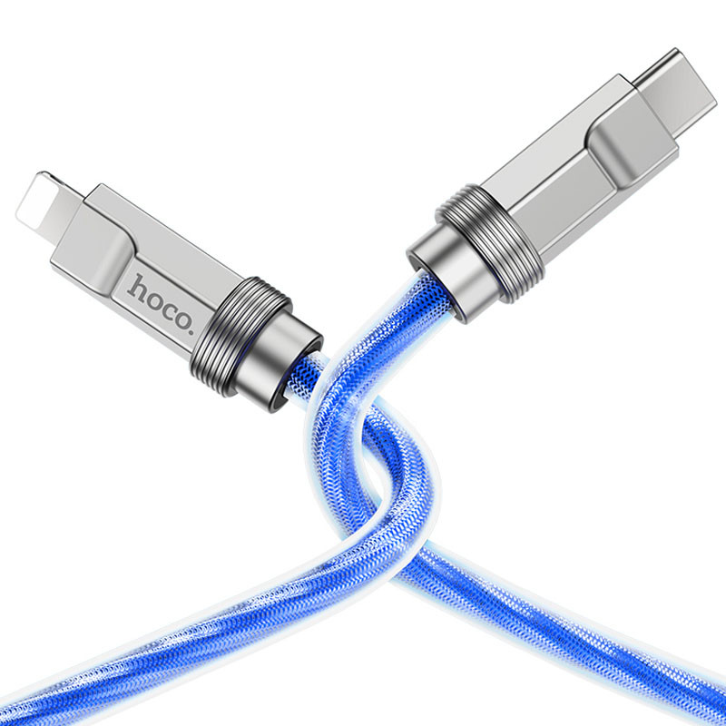 Дата кабель Hoco U113 Solid 20W Type-C to Lightning (1m) Blue - Зображення 4