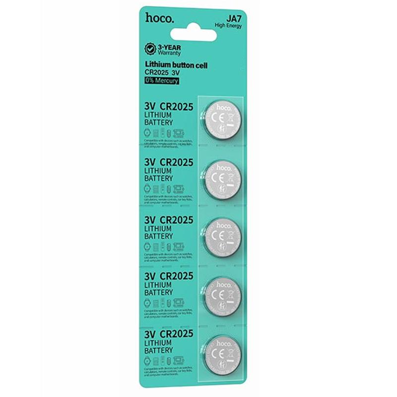 Батарейки Hoco JA7 (CR2025) Button 5 pcs Silver - Зображення 3