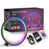 Настільна LED лампа RGB Intelligent circular atmosphere light Bluetooth USB with app Black