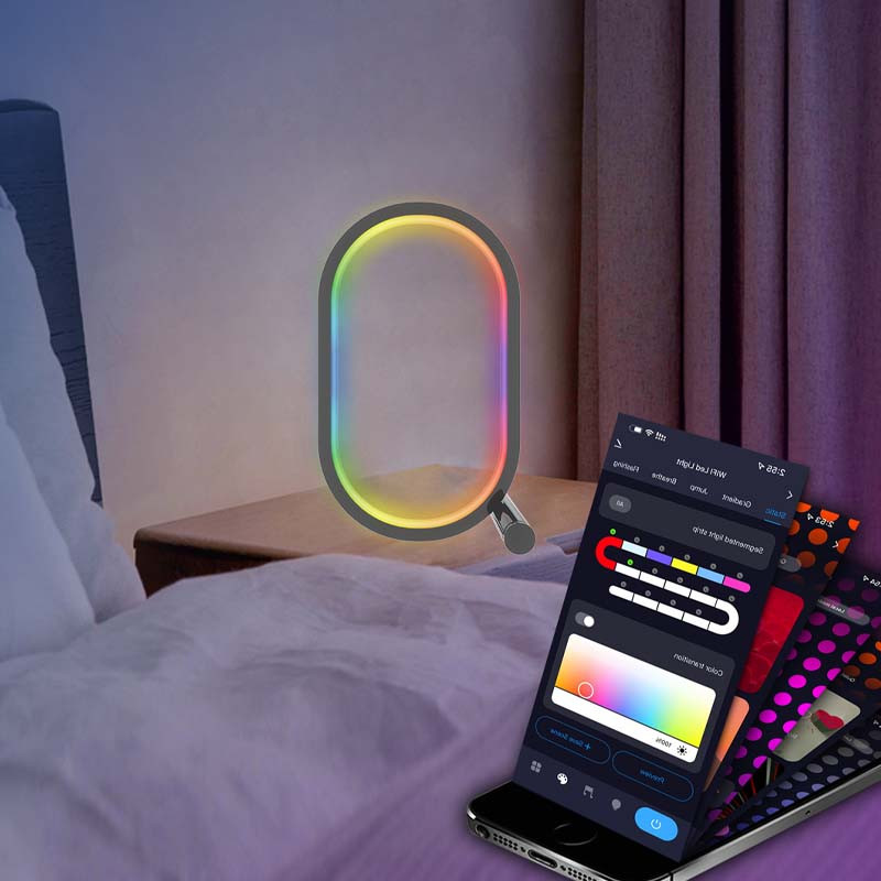 Настільна LED лампа RGB Smart desk oval lamp Bluetooth USB with app Black - Зображення 2
