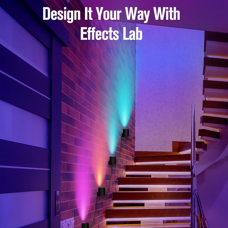 Настінна LED лампа RGB Intelligent wall lamp 6 pcs with Bluetooth European plug with app Black - Зображення 3