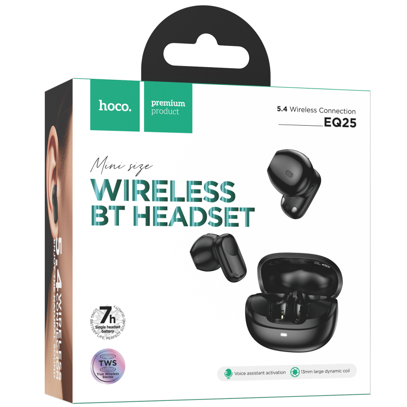 Бездротові TWS навушники Hoco EQ25 Unimpeded Midnight Black - Зображення 2