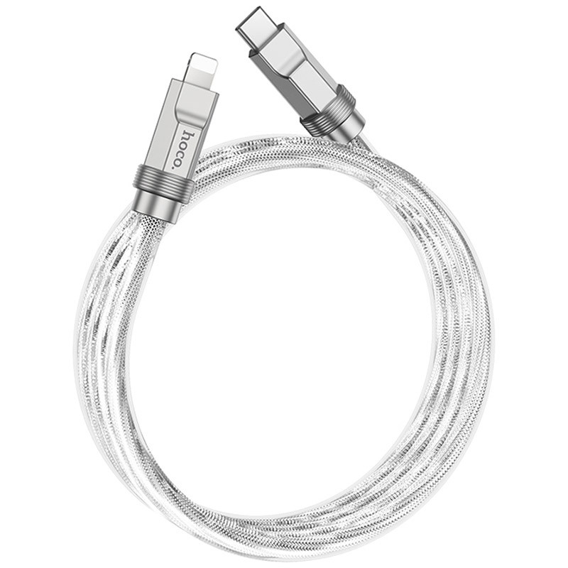 Дата кабель Hoco U113 Solid 20W Type-C to Lightning (1m) Silver - Зображення 2