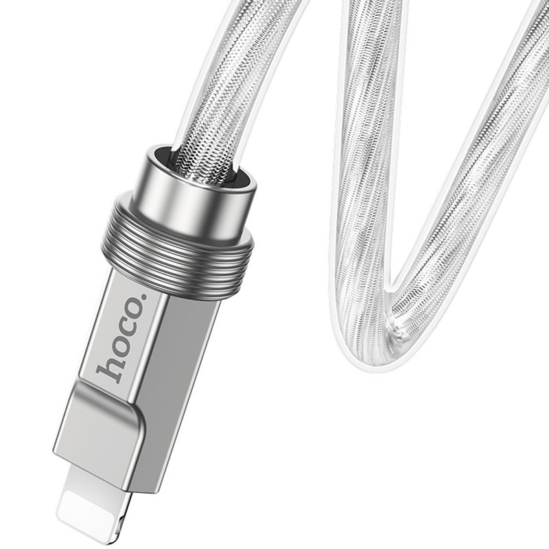 Дата кабель Hoco U113 Solid 20W Type-C to Lightning (1m) Silver - Зображення 3