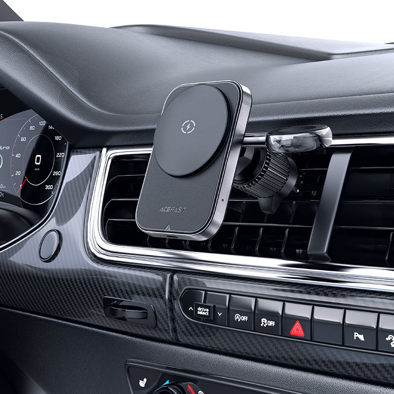 Автотримач з БЗП Acefast D18 2in1 in-car 15W (air outlet) Black - Зображення 4