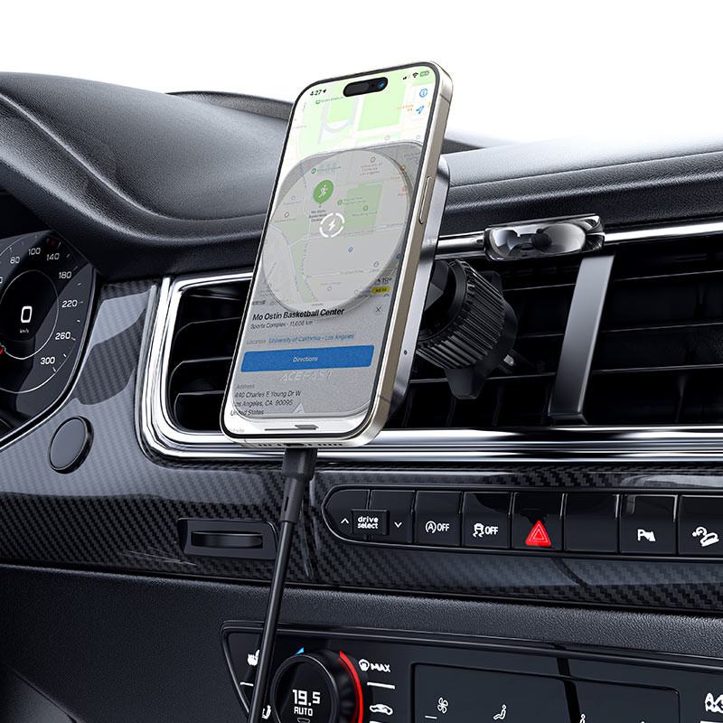 Автотримач з БЗП Acefast D18 2in1 in-car 15W (air outlet) Black - Зображення 5