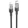Дата кабель Hoco U129 Spirit Transparent Type-C to Lightning 27W (1.2m) Black