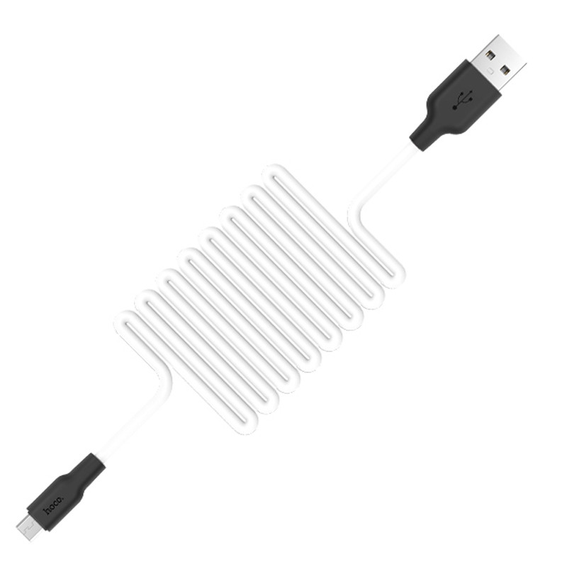 Дата кабель Hoco X21 Plus Silicone MicroUSB Cable (1m) Чорний / Білий - Зображення 3