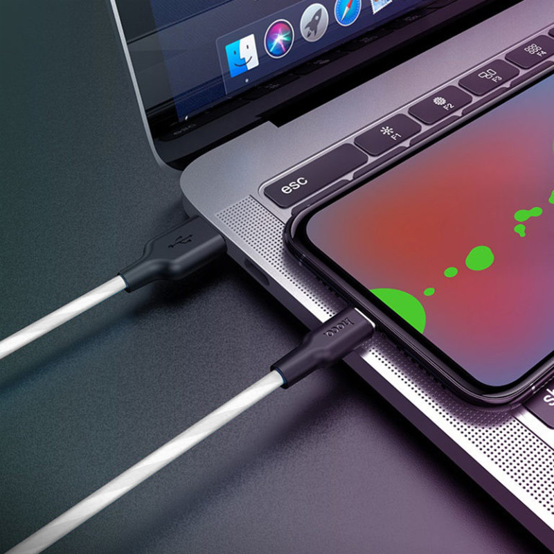 Дата кабель Hoco X21 Plus Silicone MicroUSB Cable (1m) Чорний / Білий - Зображення 5