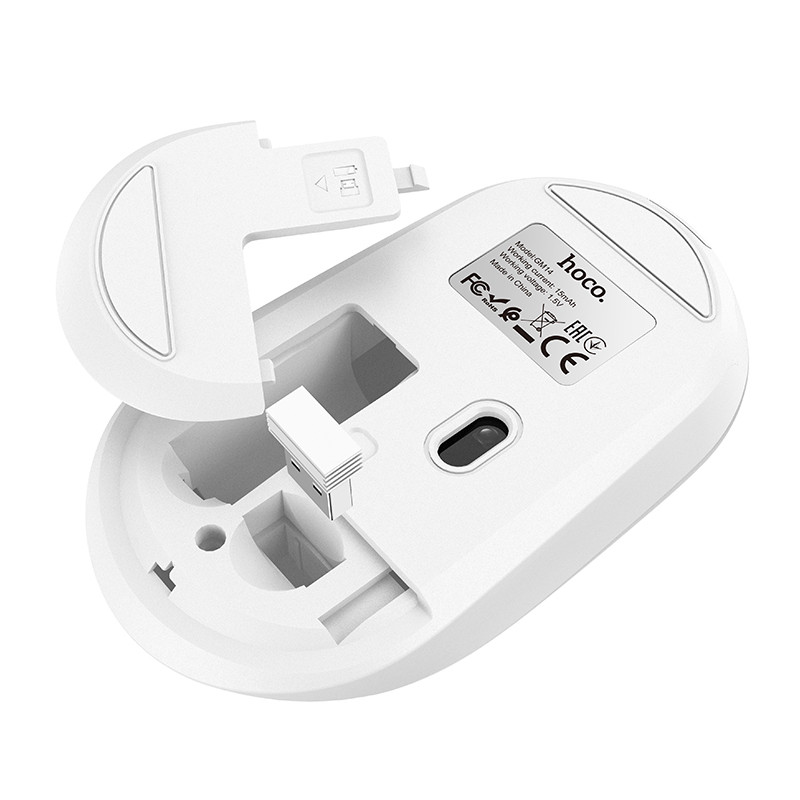 Миша бездротова Hoco GM14 Platinum 2.4G Білий - Зображення 2
