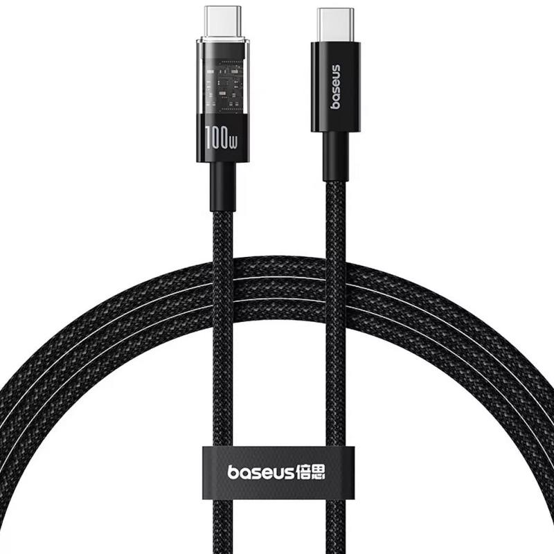 Дата кабель Baseus Gem Fast Charging Type-C to Type-C 100W (1m) (P10373000111) Cluster Black