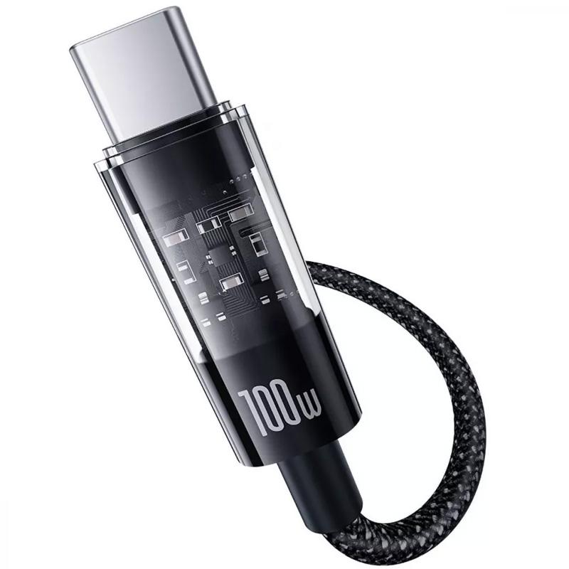 Дата кабель Baseus Gem Fast Charging Type-C to Type-C 100W (1m) (P10373000111) Cluster Black - Зображення 3