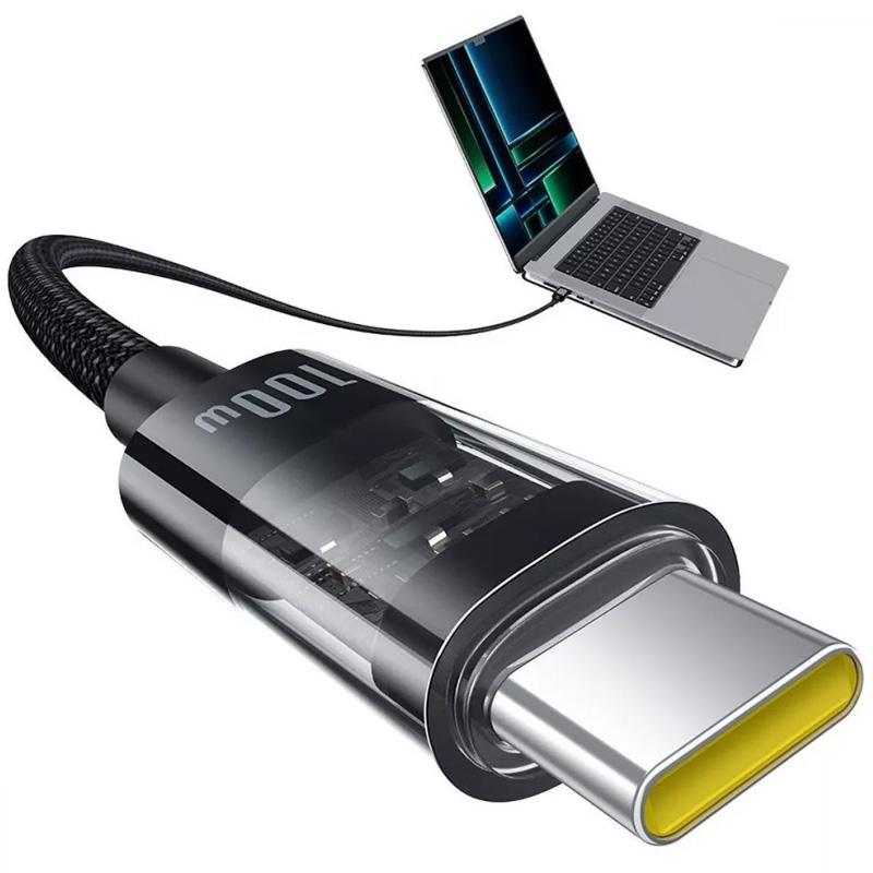 Дата кабель Baseus Gem Fast Charging Type-C to Type-C 100W (1m) (P10373000111) Cluster Black - Зображення 4
