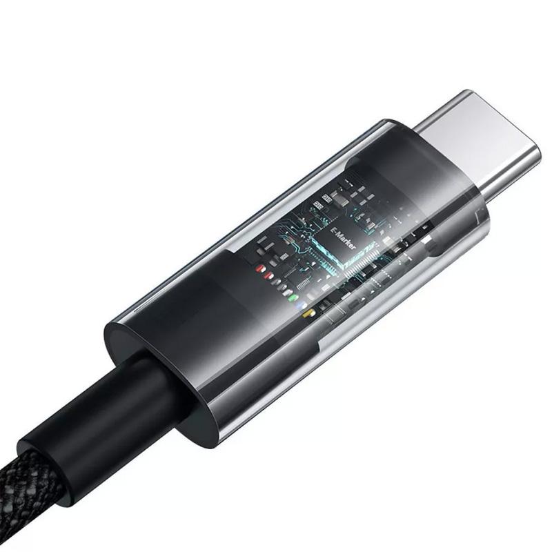 Дата кабель Baseus Gem Fast Charging Type-C to Type-C 100W (1m) (P10373000111) Cluster Black - Зображення 5