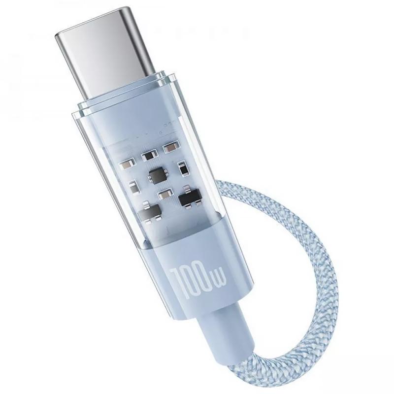 Дата кабель Baseus Gem Fast Charging Type-C to Type-C 100W (1m) (P10373000111) Galaxy Blue - Зображення 3
