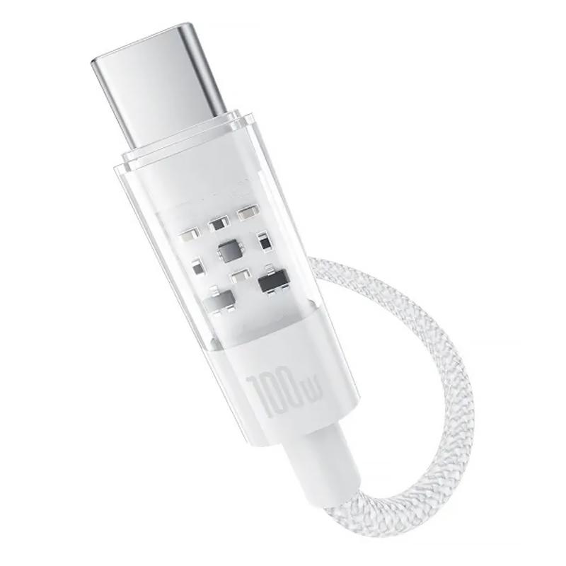 Дата кабель Baseus Gem Fast Charging Type-C to Type-C 100W (1m) (P10373000111) Moon White - Зображення 2