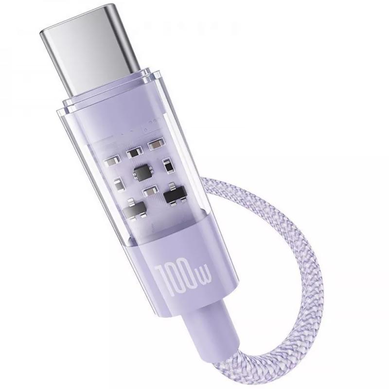 Дата кабель Baseus Gem Fast Charging Type-C to Type-C 100W (1m) (P10373000111) Nebula Purple - Зображення 3