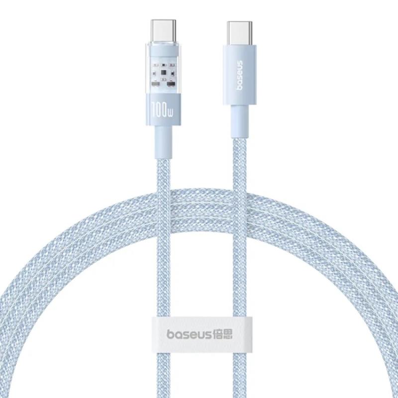 Дата кабель Baseus Gem Fast Charging Type-C to Type-C 100W (2m) (P10373000111-01) Blue