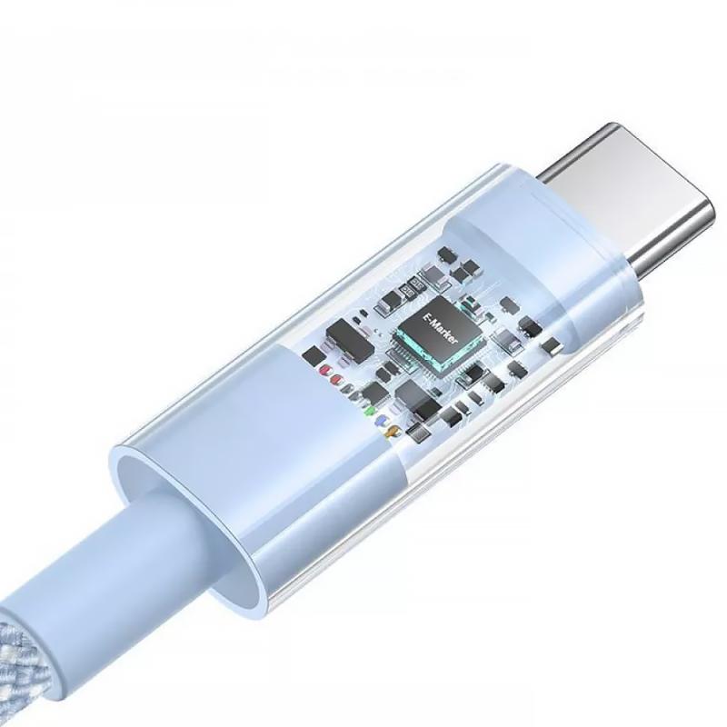Дата кабель Baseus Gem Fast Charging Type-C to Type-C 100W (2m) (P10373000111-01) Blue - Зображення 3