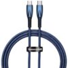 Дата кабель Baseus Glimmer Series Fast Charging Type-C to Type-C 100W 1m (CADH00070) Blue