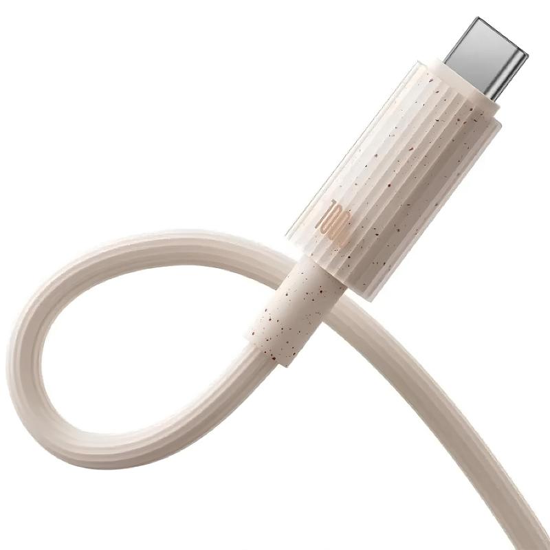 Дата кабель Baseus Habitat Series Fast Charging USB to Type-C 100W (2m) (P1036020) Wheat Pink - Зображення 2
