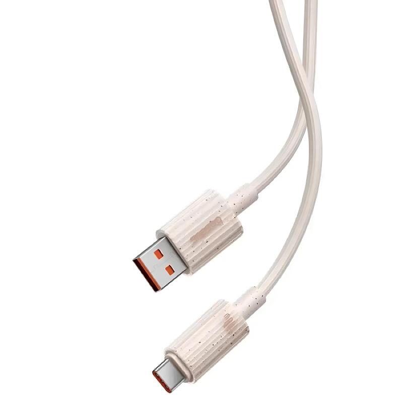 Дата кабель Baseus Habitat Series Fast Charging USB to Type-C 100W (2m) (P1036020) Wheat Pink - Зображення 3