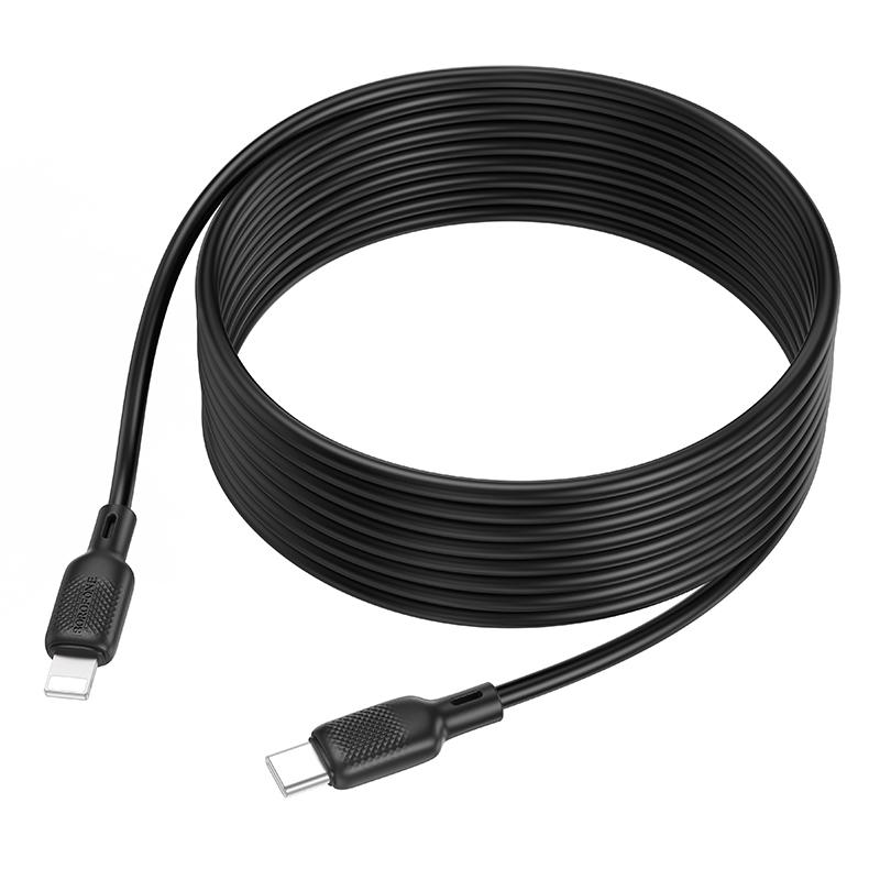 Дата кабель Borofone BX113 Lenny Type-C to Lightning 27W (3m) Black - Зображення 6