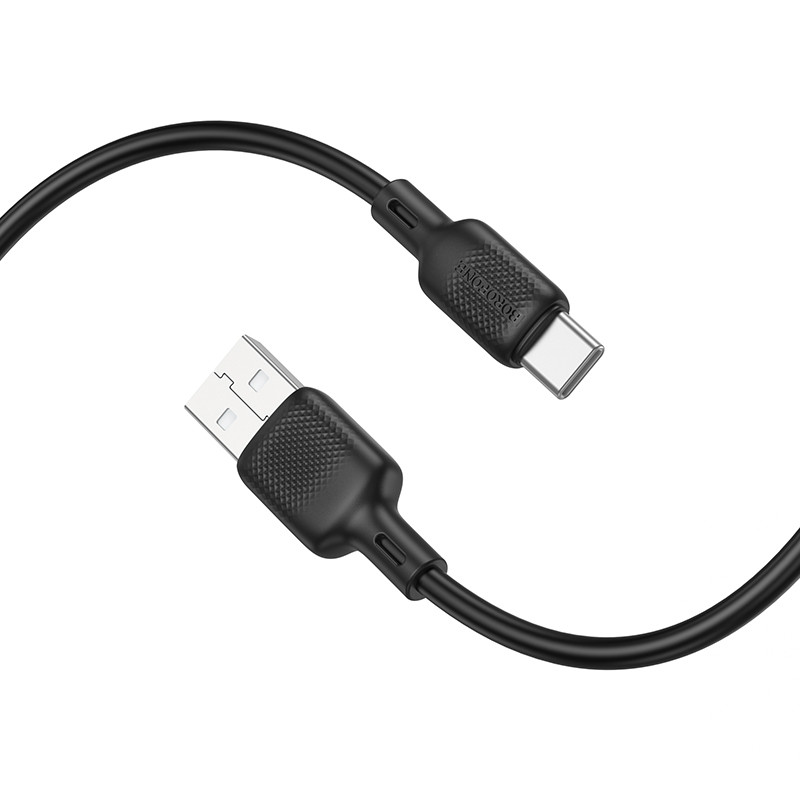 Дата кабель Borofone BX113 Lenny USB to Type-C 3A (2m) Black - Зображення 4