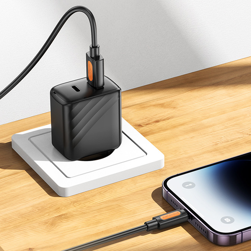 Дата кабель Borofone BX114 Structure USB to Lightning 2.4A (1m) Black - Зображення 5