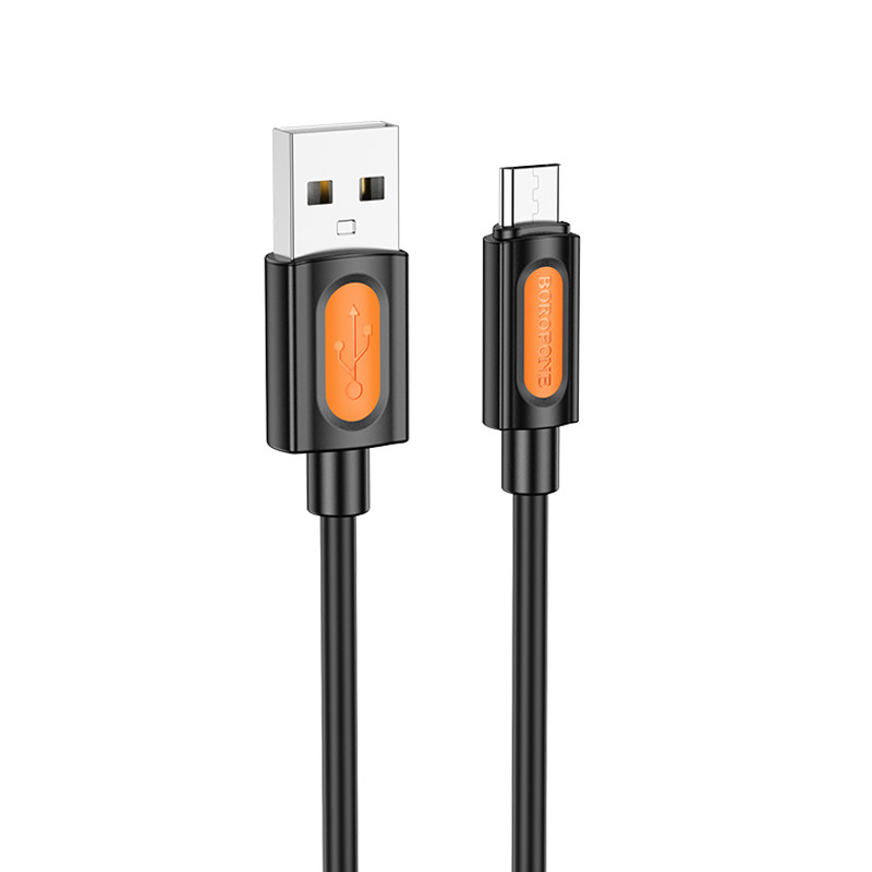 Дата кабель Borofone BX114 Structure USB to MicroUSB 2.4A (1m) Black