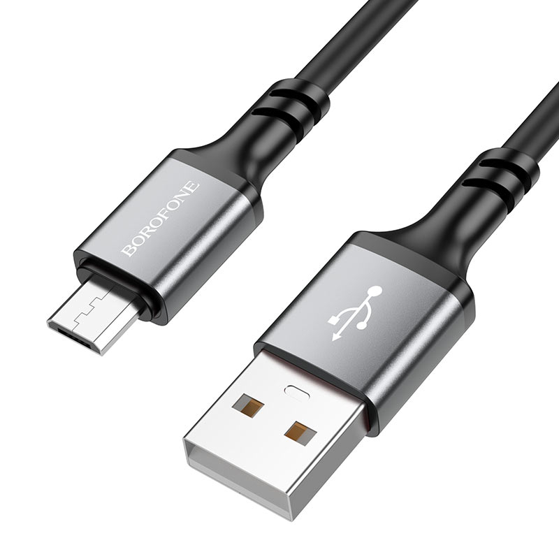Дата кабель Borofone BX83 Famous USB to MicroUSB 2.4A (1m) Black - Зображення 2