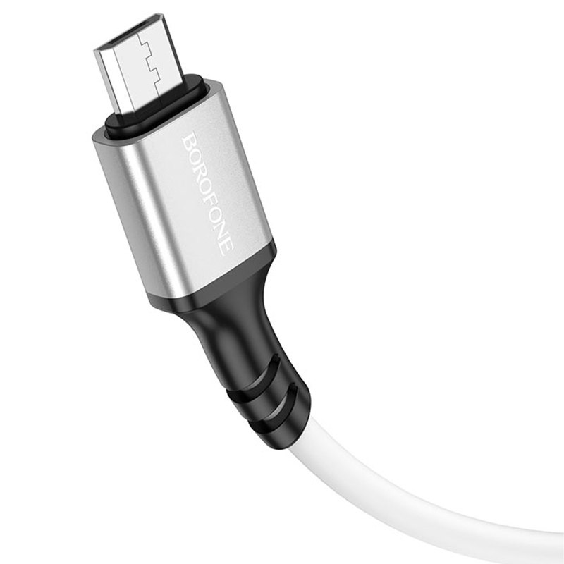 Дата кабель Borofone BX83 Famous USB to MicroUSB 2.4A (1m) White - Зображення 3