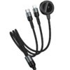 Дата кабель Hoco CW64 3in1 Type-C to iWatch/Lightning/Type-C 15W (1.2m) Black
