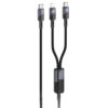 Дата кабель Hoco U139 2in1 Type-C to Lightning/Type-C 100W (1.2m) Black