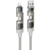 Дата кабель Hoco U151 Goldsmith 4in1 Type-C to USB/Type-C to Lightning 240W (1.2m) Gray
