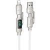 Дата кабель Hoco U152 Fortune 4in1 Type-C to Lightning/Type-C to USB 240W (1.2m) Light Gray