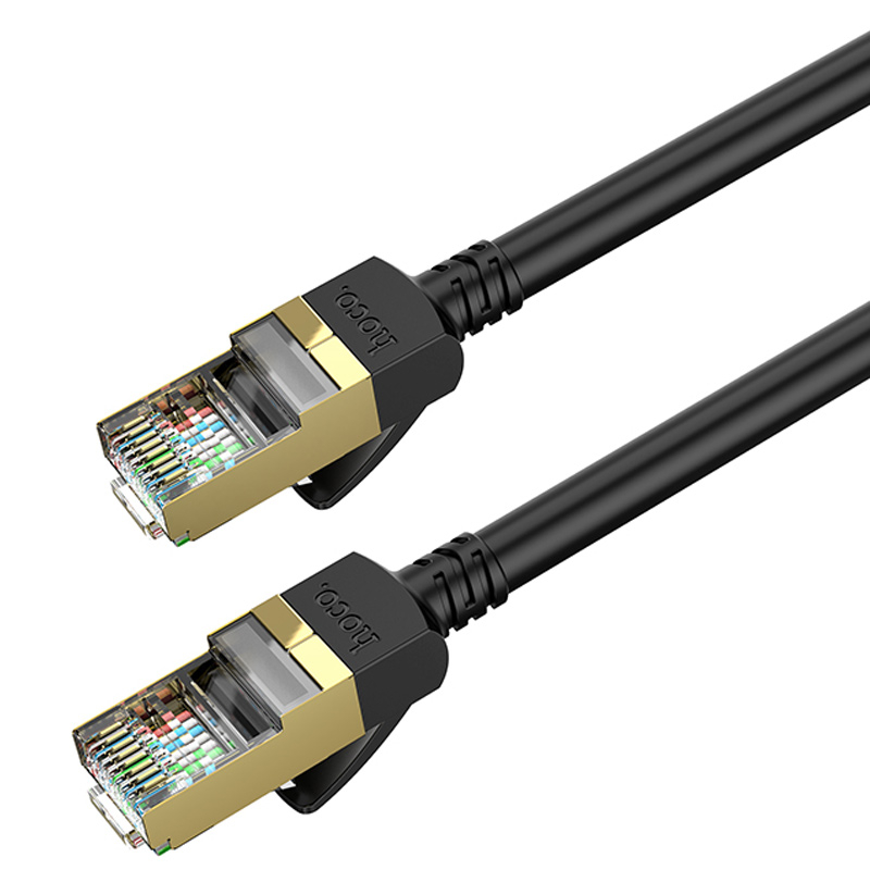 Кабель (патч-корд) Hoco US02 Level pure copper gigabit ethernet (3m) Black - Зображення 3