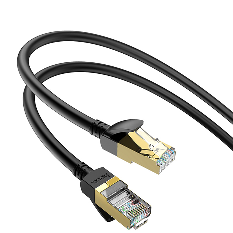 Кабель (патч-корд) Hoco US02 Level pure copper gigabit ethernet (3m) Black - Зображення 4